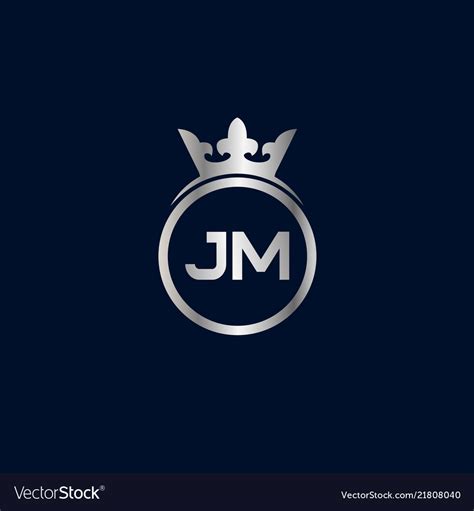 Initial letter jm logo template design Royalty Free Vector