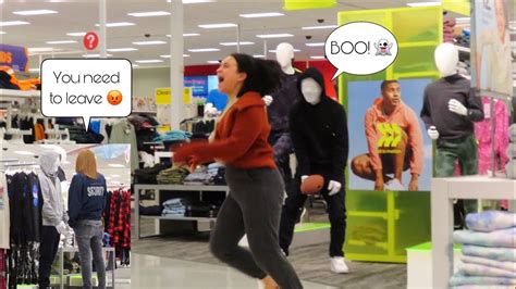 Mannequin Scare Prank In Public (We Got Kicked Out!) - YouTube