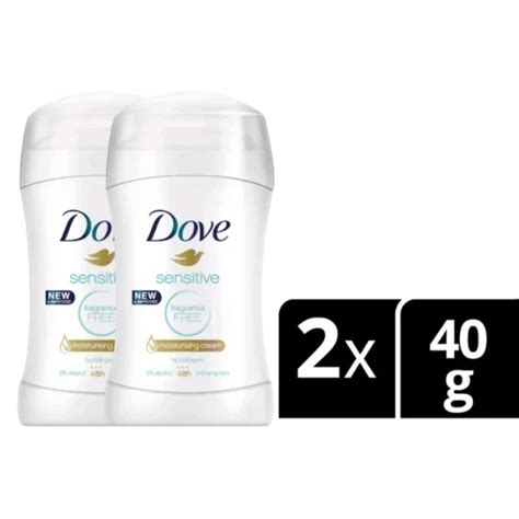 [BUNDLE OF 2] Dove Hypoallergenic Fragrance Free Deodorant Stick Sensitive 40g x2 | Shopee ...