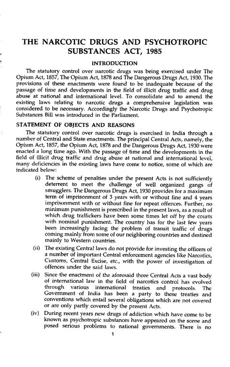 Narcotics and Drrugs prevention act - THE NARCOTIC DRUGS AND ...