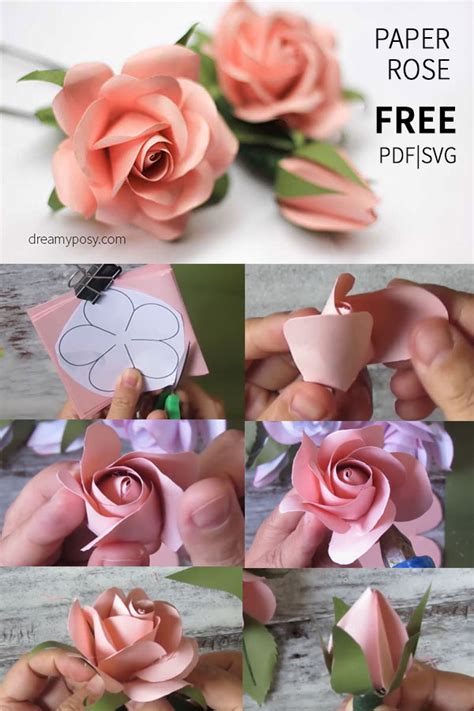 18+ tutorials to make paper rose, FREE templates, step by step