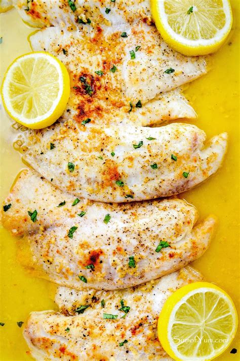 Baked Tilapia with Garlic Lemon Butter - Sum of Yum