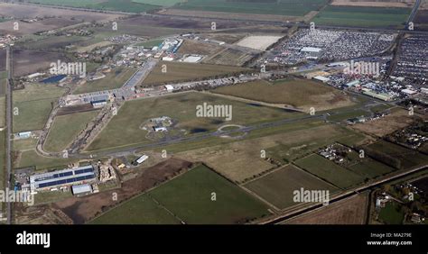 aerial view of Sandtoft airfield Stock Photo - Alamy