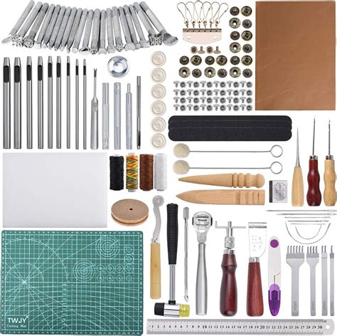 Leather Craft Tools Kit 110 Pcs Leather Working Tools and Supplies ...