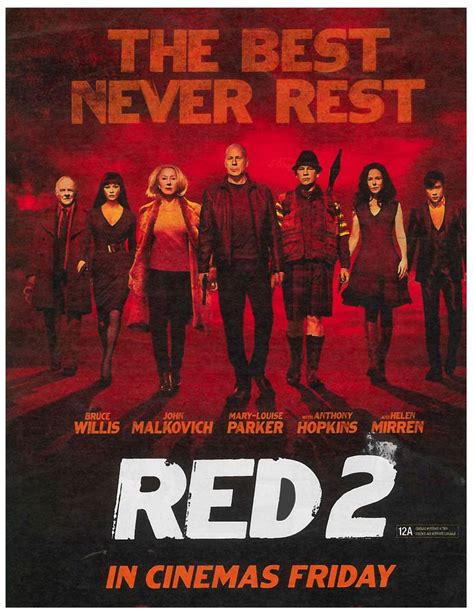 the poster for red 2 in cinema's friday