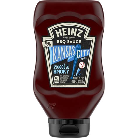 Heinz Kansas City Style Sweet & Smoky BBQ Sauce, 20.2 oz Bottle ...