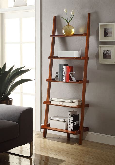 Convenience Concepts American Heritage Ladder Bookcase, Cherry ...