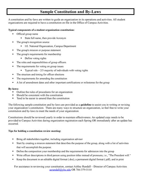 Sample Constitution and Bylaws 2014 - Sample Constitution and By-Laws A ...