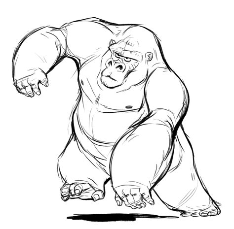 Simple Gorilla Drawing at GetDrawings | Free download