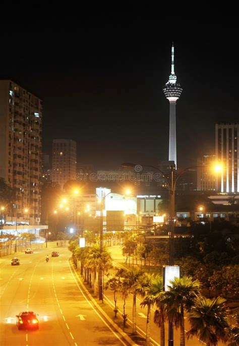 Night View of Kuala Lumpur Downtown Stock Photo - Image of light ...