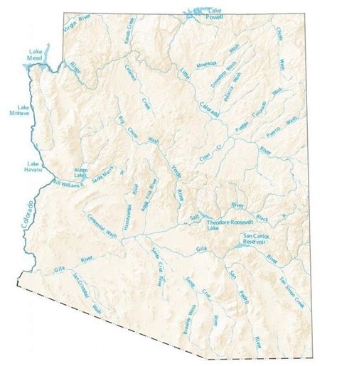 Free Arizona Rivers Map And The Top 6 Rivers In Arizona