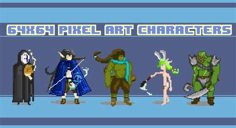 Create pixel art characters up to 64x64 pixels by Perfectfitz | Fiverr