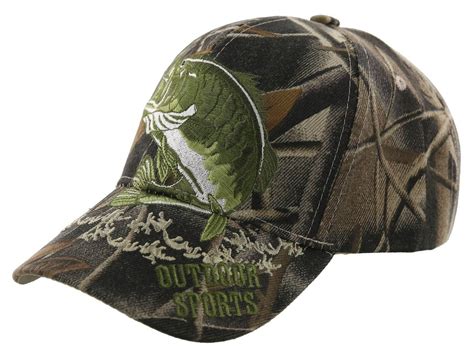 BIG BASS FISHING OUTDOOR SPORTS CAP HAT FOREST CAMO - Men's Hats