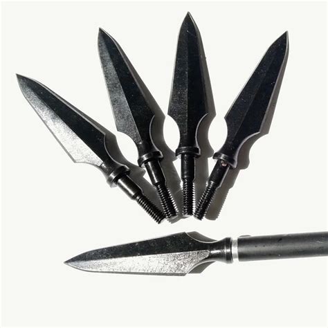 3pk / 6pk Black Hunting Arrowheads Alloy Steel Traditional Broadheads ...