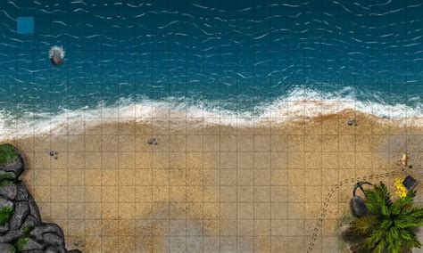 BEACH BATTLEMAP GRID 25x15 by ArtsbyJapao on DeviantArt | Fantasy world map, Dungeon maps ...