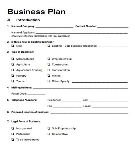 Business Plan Template Free Download – printable schedule template