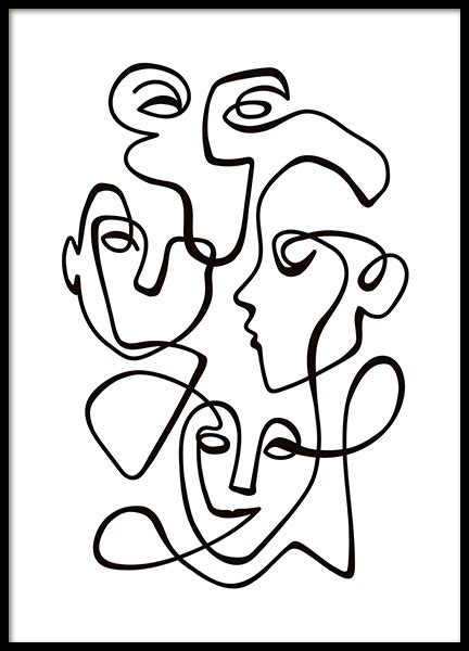 Abstract Line People No2 Poster - Abstract portrait - desenio.eu