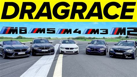 BMW M2 vs M3 vs M4 vs M5 vs M8! DRAG RACE - YouTube