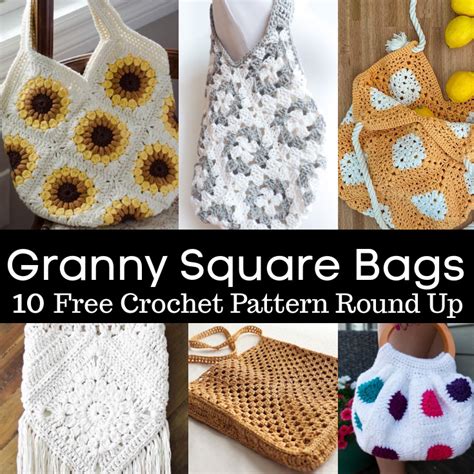 Granny Square Bags - Free Crochet Pattern Round Up - The Purple Poncho