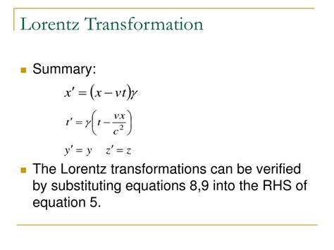 PPT - Lorentz Transformation PowerPoint Presentation, free download - ID:3029168