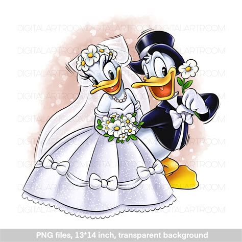 Donald and Daisy wedding day, png sublimation design - Inspire Uplift