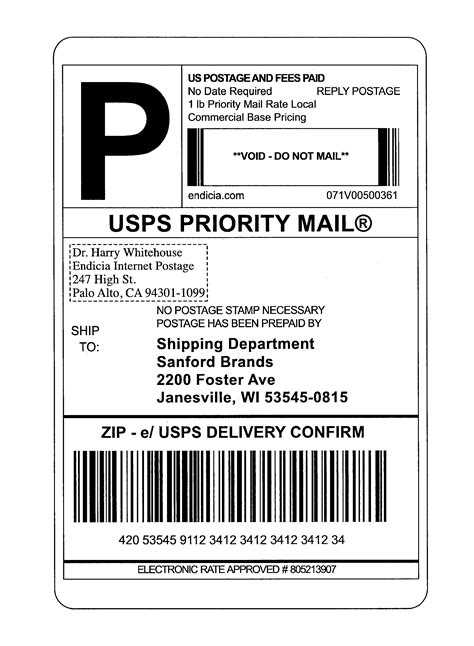 Shipping Label Template Usps | printable label templates