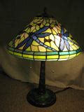 Tiffany Style Stained Glass Dragonfly Lamp