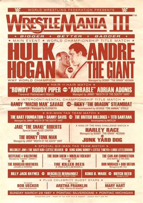 Wrestlemania 3 Retro Event Poster Art Retro by ThePrintersBarn