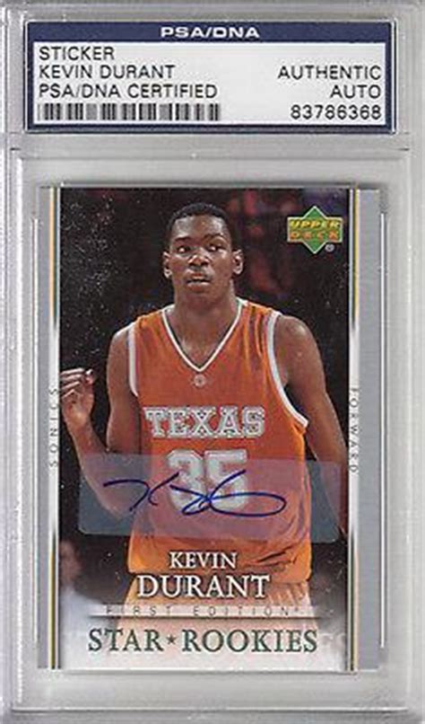 Kevin Durant Basketball Slabbed Autographed Rookie Cards