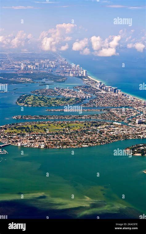 aerial of Miami beach Stock Photo - Alamy