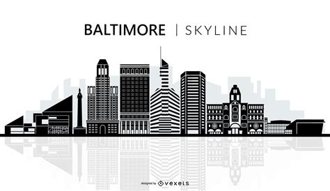 Baltimore Skyline Silhouette Vector Download