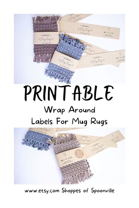 PRINTABLE Mug Rug Wrap Labels Crochet Knit Product Tags - Etsy in 2022 | Mug rug, Crochet ...