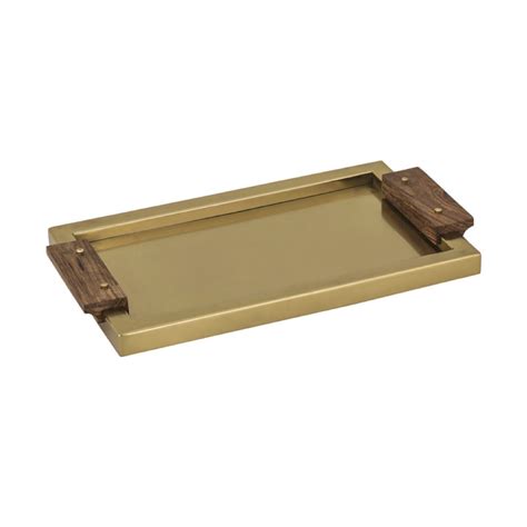 Brass Tray with Wood Handles | Pulp Design Studios