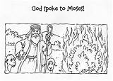 Moses And The Burning Bush Coloring Page Pages sketch template