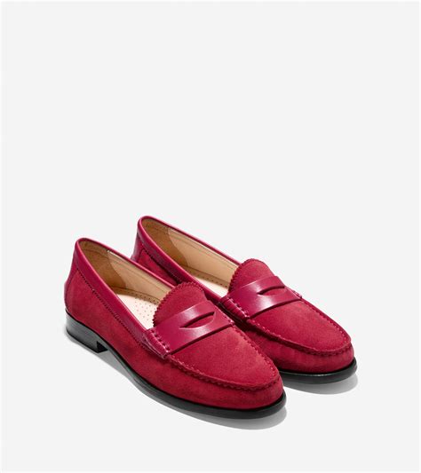 Cole haan Kent Suede Loafers in Red | Lyst