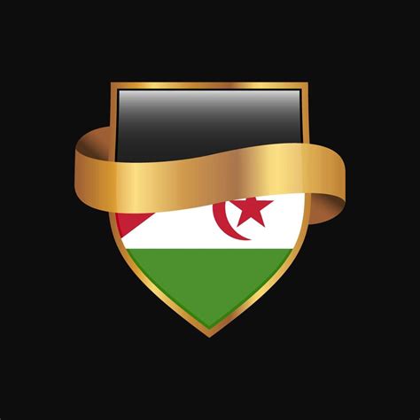 Western Sahara flag Golden badge design vector 14229958 Vector Art at Vecteezy