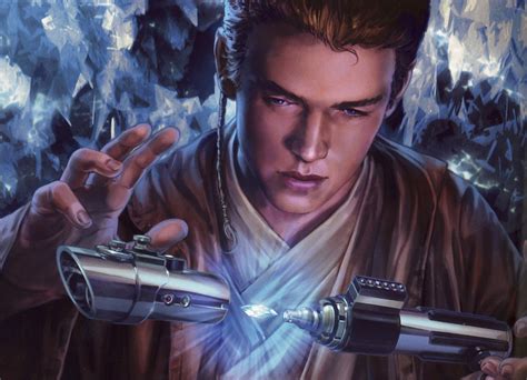 Anakin Skywalker constructs his first lightsaber. Artwork by Chris ...