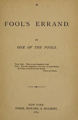 A fool's errand. (1879 edition) | Open Library