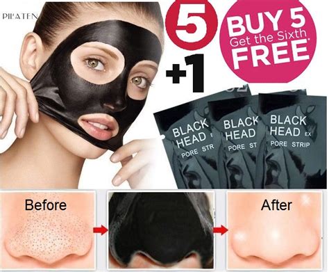 Buy 6 Pcs Pack Blackhead Peel-off Mask Whitehead Remover Charcoal Anti Tan Cleansing Purifying ...