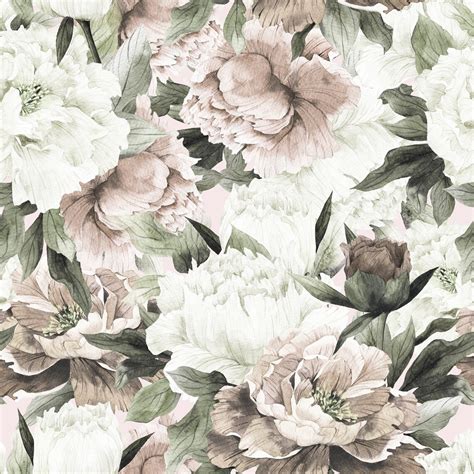 Peel Stick Wallpaper Floral Mural Boho Wallpaper Removable - Etsy