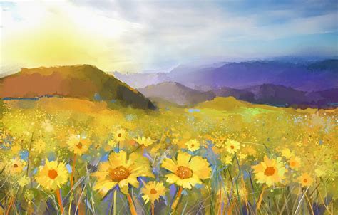 How To Draw A Sunflower Field - Howto Draw