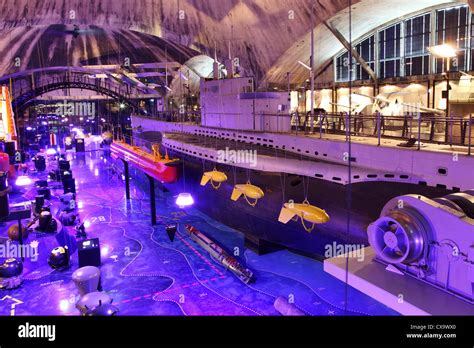 The Lembit submarine in the main hall of the Seaplane Harbour Museum in ...