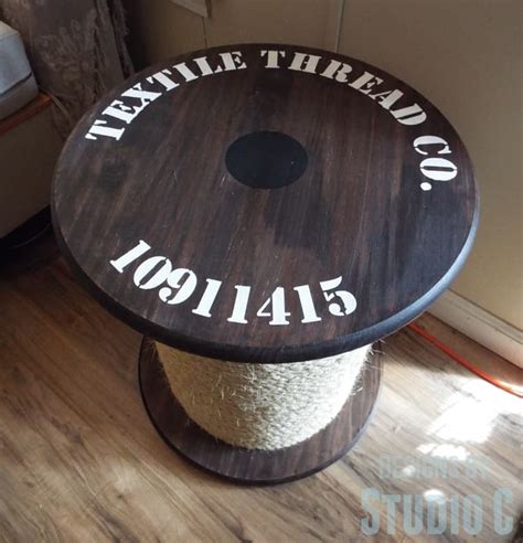 DIY Plans for Rope Spool Side Table - Domestically Speaking