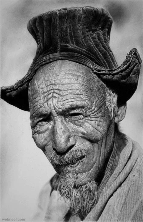 Old Man Realistic Pencil Drawing By Francoclun 6