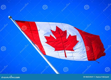 Canadian flag stock image. Image of leaf, blue, canada - 86654541