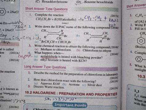 (C) Hexachlorobenzene (D) Benzene hexachloride Short Answer Type Question..