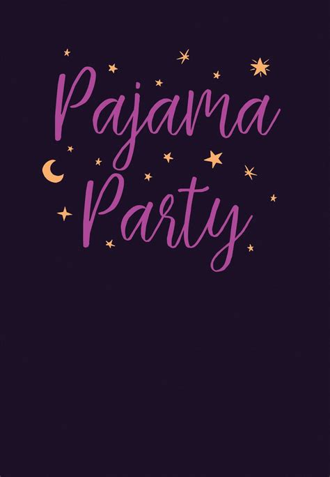 Pajama Party Invite Template - Printable Calendars AT A GLANCE