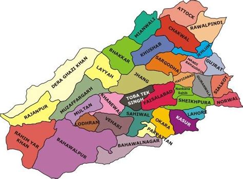 Map of Punjab Province district wise in Pakistan | PAKWORKERS