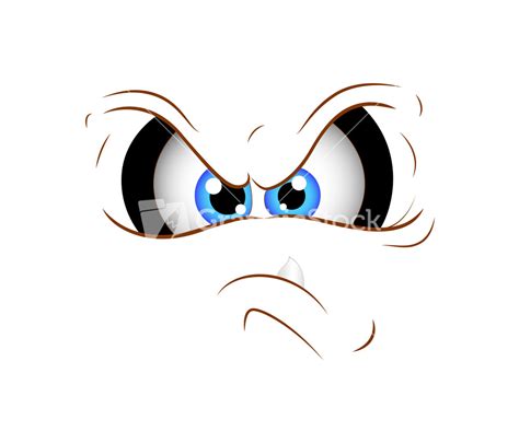 Angry Cartoon Vector Face