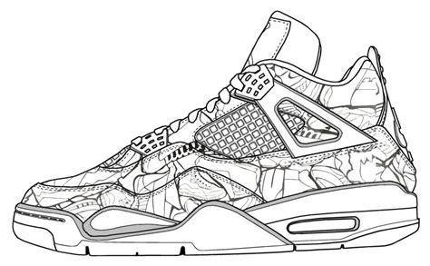 Jordan Shoes Coloring Page - Coloring Home